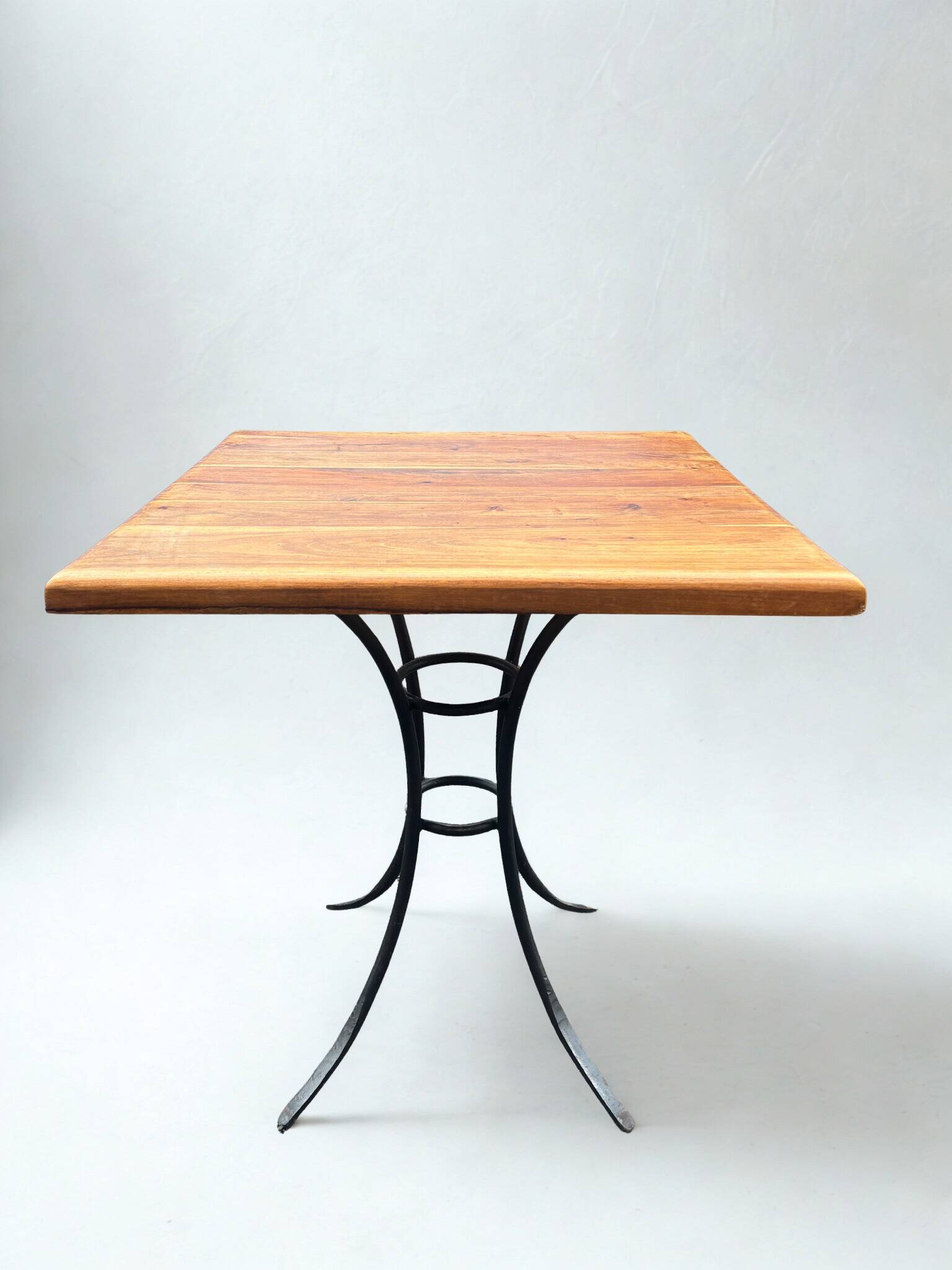 Vintage bistro table wood & wrought iron
