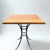 Vintage bistro table wood & wrought iron