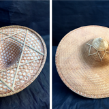 Pointu wicker hat vintage asian crafts 1980