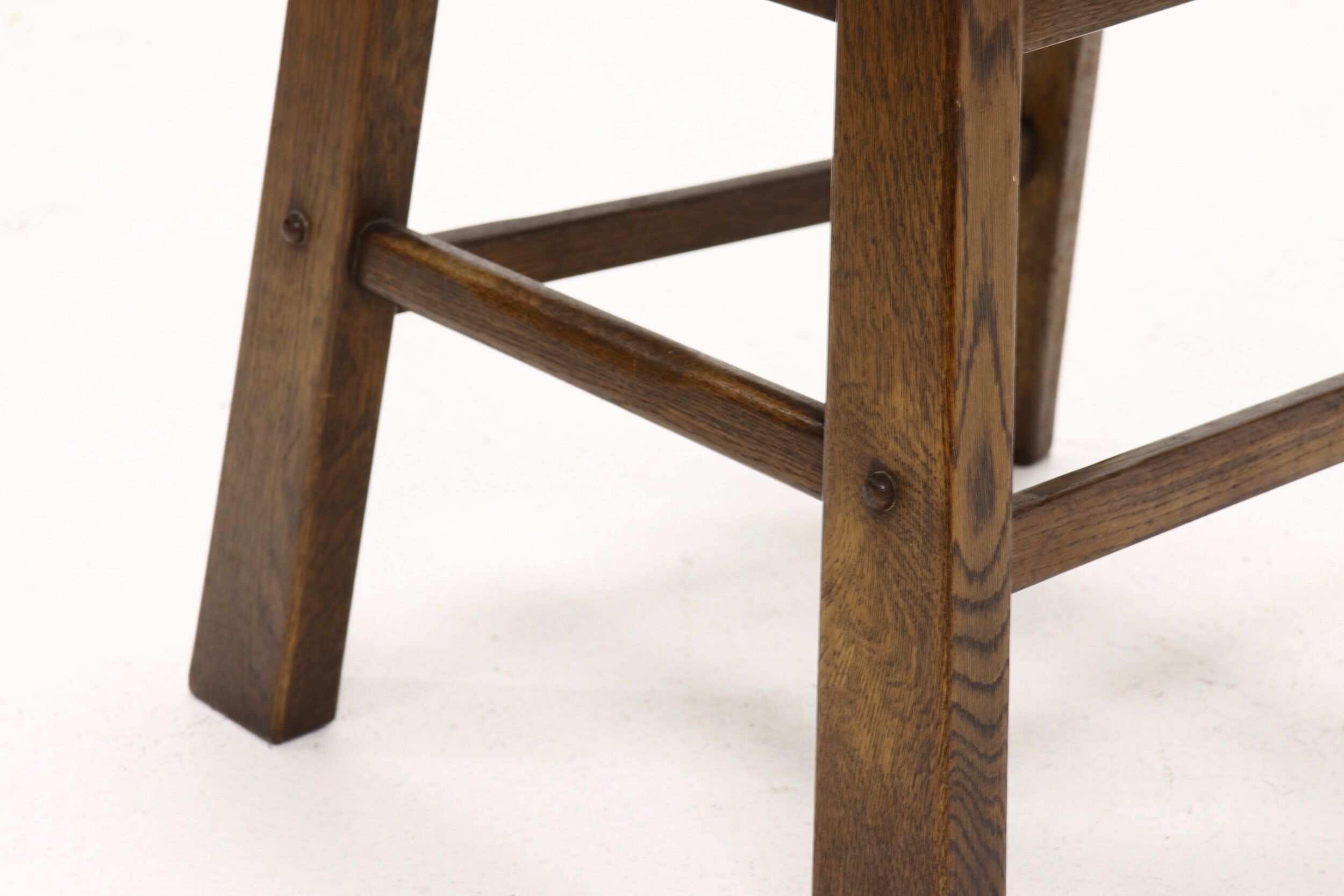 Set of 6 brutalist oak spanish dining chairs 1950