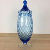 Empoli blue glass bonbonnière, vintage