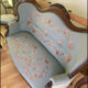 Louis Philippe style living room with embroidered upholstery - Sofa and 4 chairs
