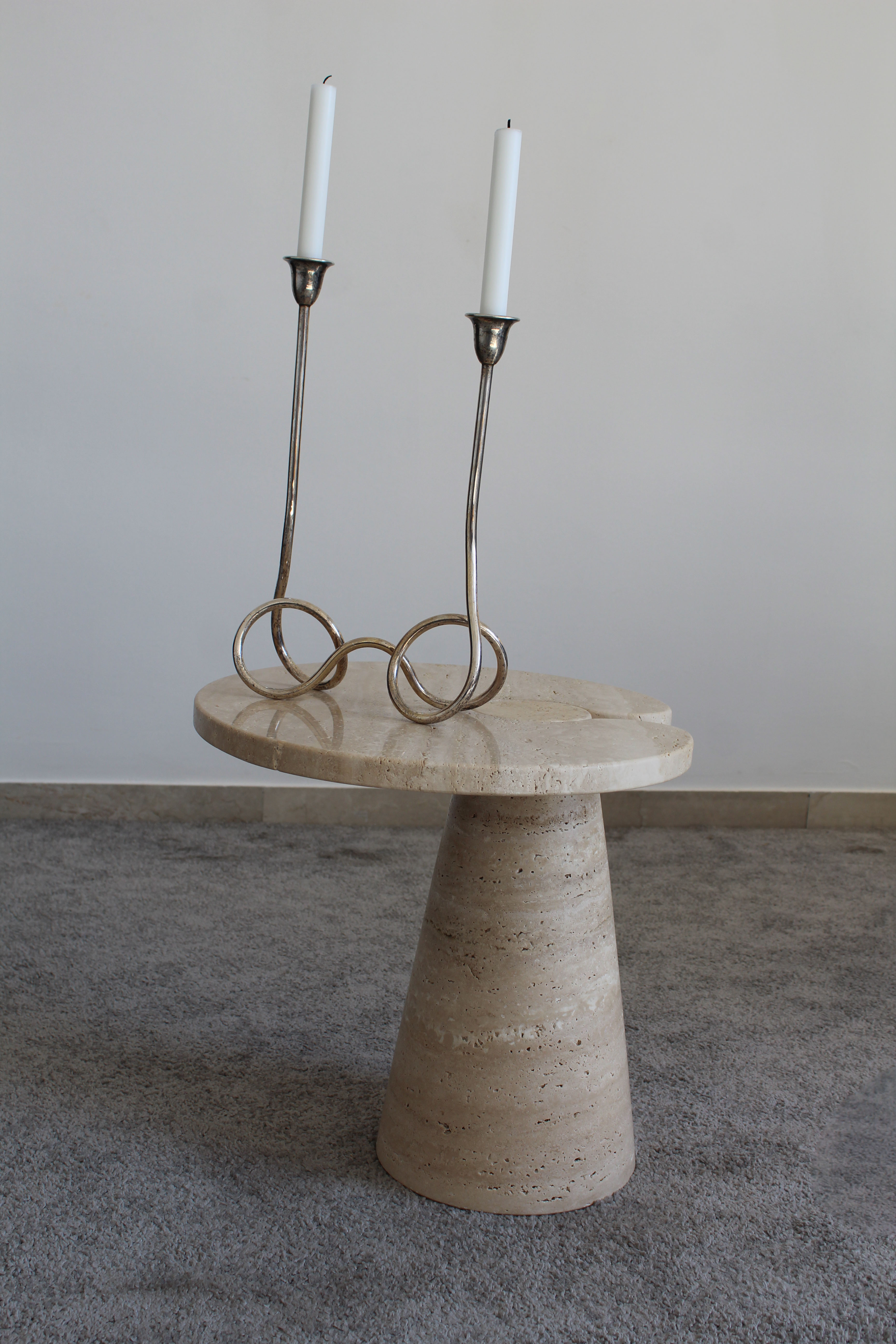 Candlestick in sheffield 2 candles, Italy 70s