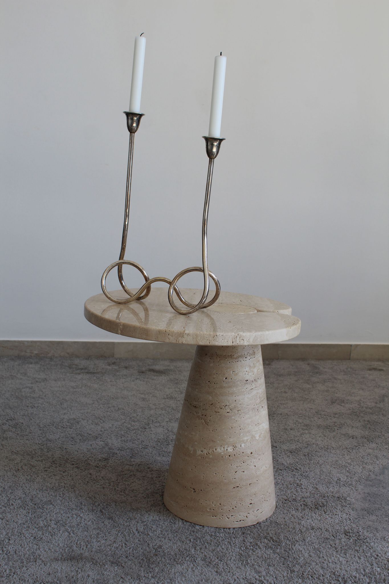 Candlestick in sheffield 2 candles, Italy 70s