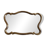 Vintage stucco and gilded wood mirror in Louis XV style, baroque, 78 cm