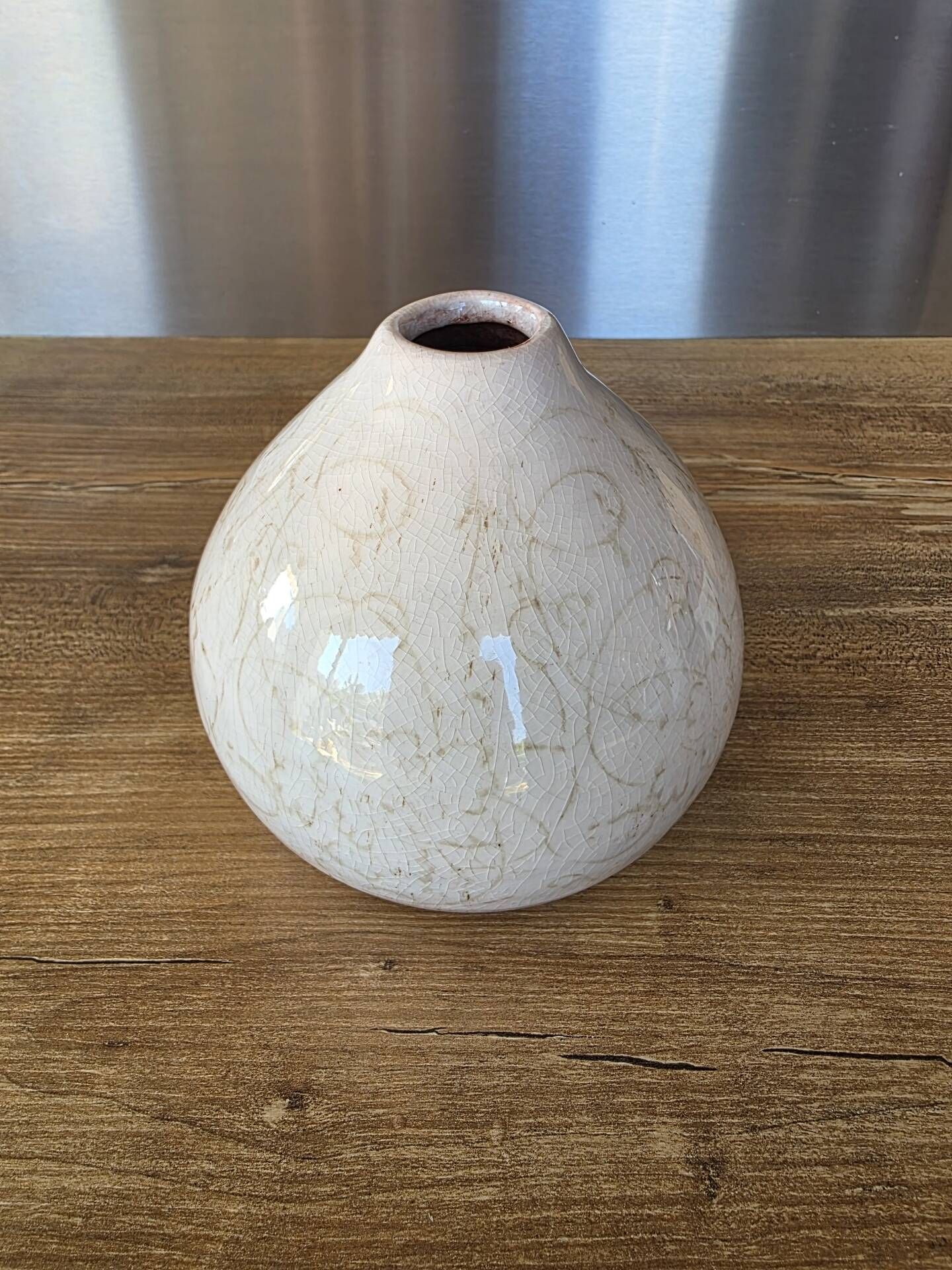 Small round vase / soliflore in Raku / Wabi Sabi style