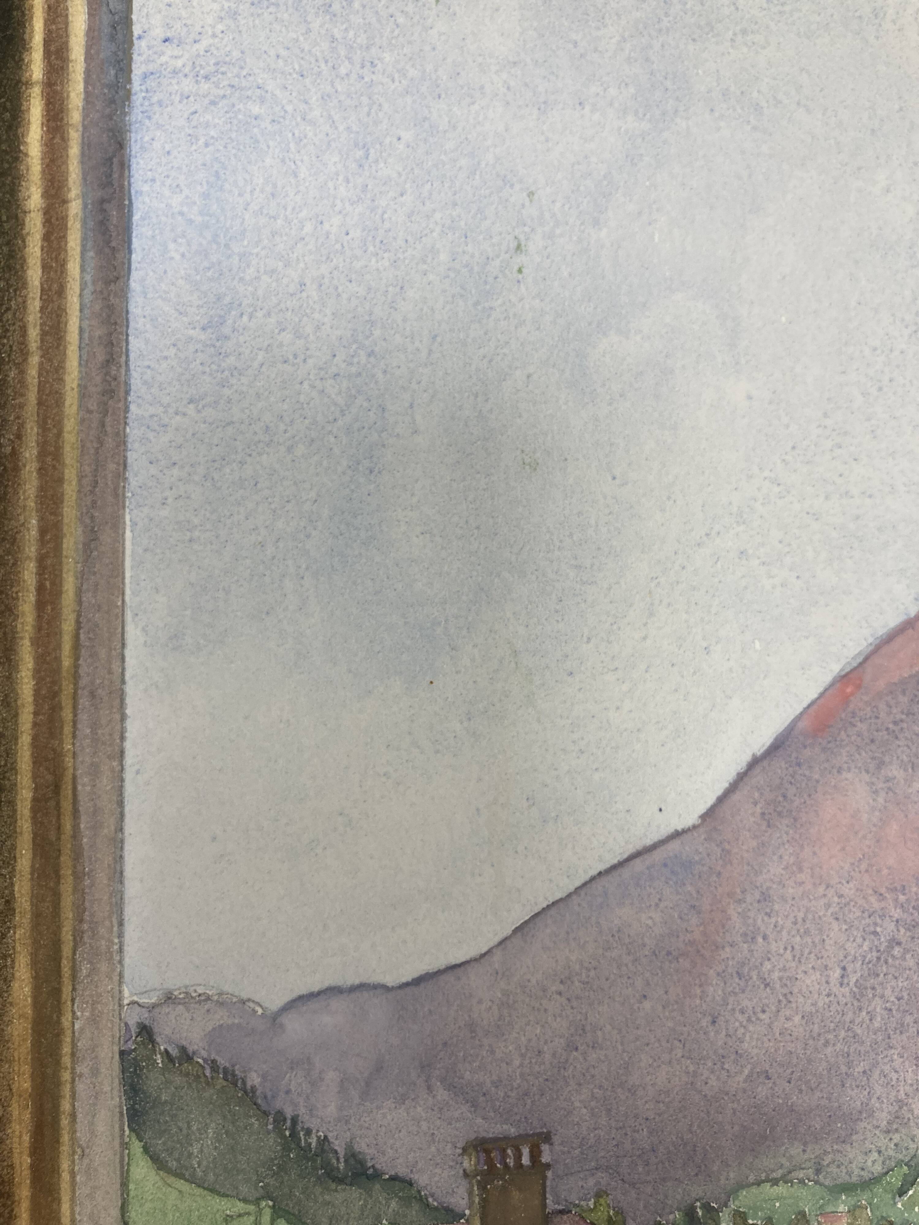 Watercolor mountain landscape