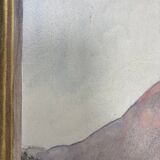 Watercolor mountain landscape