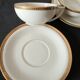 Coffee or tea service in Limoges porcelain and gold, France, Art style.