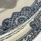 5 Plates dessert Terre de Fer Salins Jumièges navy blue
