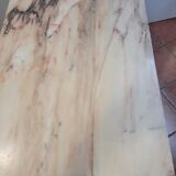 Bistro table oak base over marble