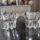 pair of crystal candle holders