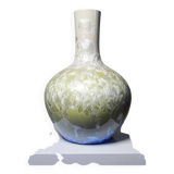 Large globular porcelain vase with crystalline enamels, Jingdezhen Zhi, vintage