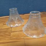 Tulip chiseled white glass