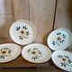 Five flowery dessert plates from continental earthenware