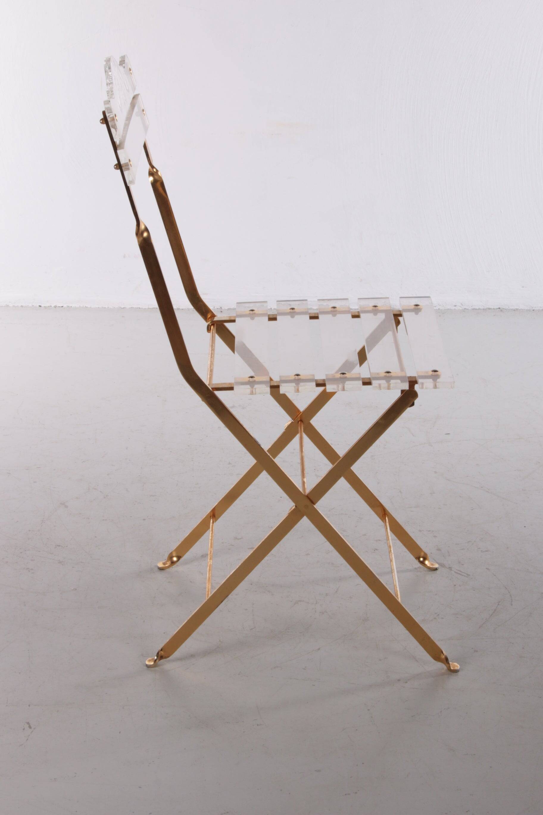 Vintage Hollywood Regency Plexiglass Dining Chair 1970s