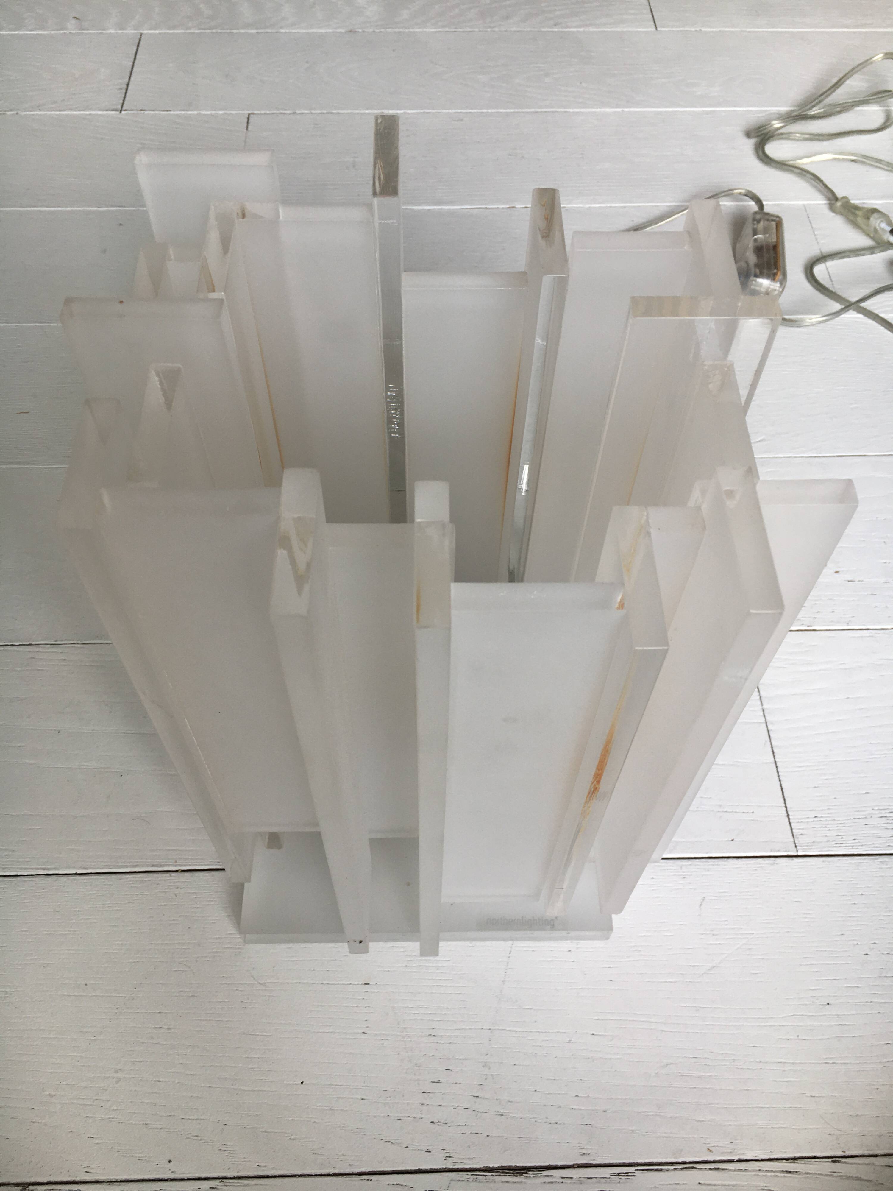 Gerhard Berg. Table lamp, "berg table", northern lighting, 1990s/2000s, plexiglass.