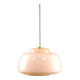 Mid-century Pink Glass & Brass Pendant Lamp