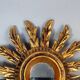 Small vintage golden wood sun mirror 50s 25x3.5 cm Good condition B537