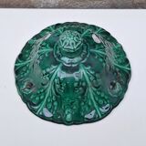 Hanging planter in green earthenware