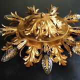 Set of 2 Large Florentine Chandelier Ceiling Lamps  by Banci Firenze Italy Regency Hollywood Style