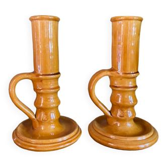 Pair of ceramic candle holders from Biot