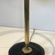 Black Quilted Leather Table Lamp and Golden Brass. French Craftsmanship.