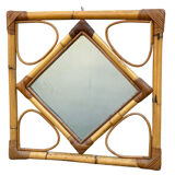1970s rattan mirror France