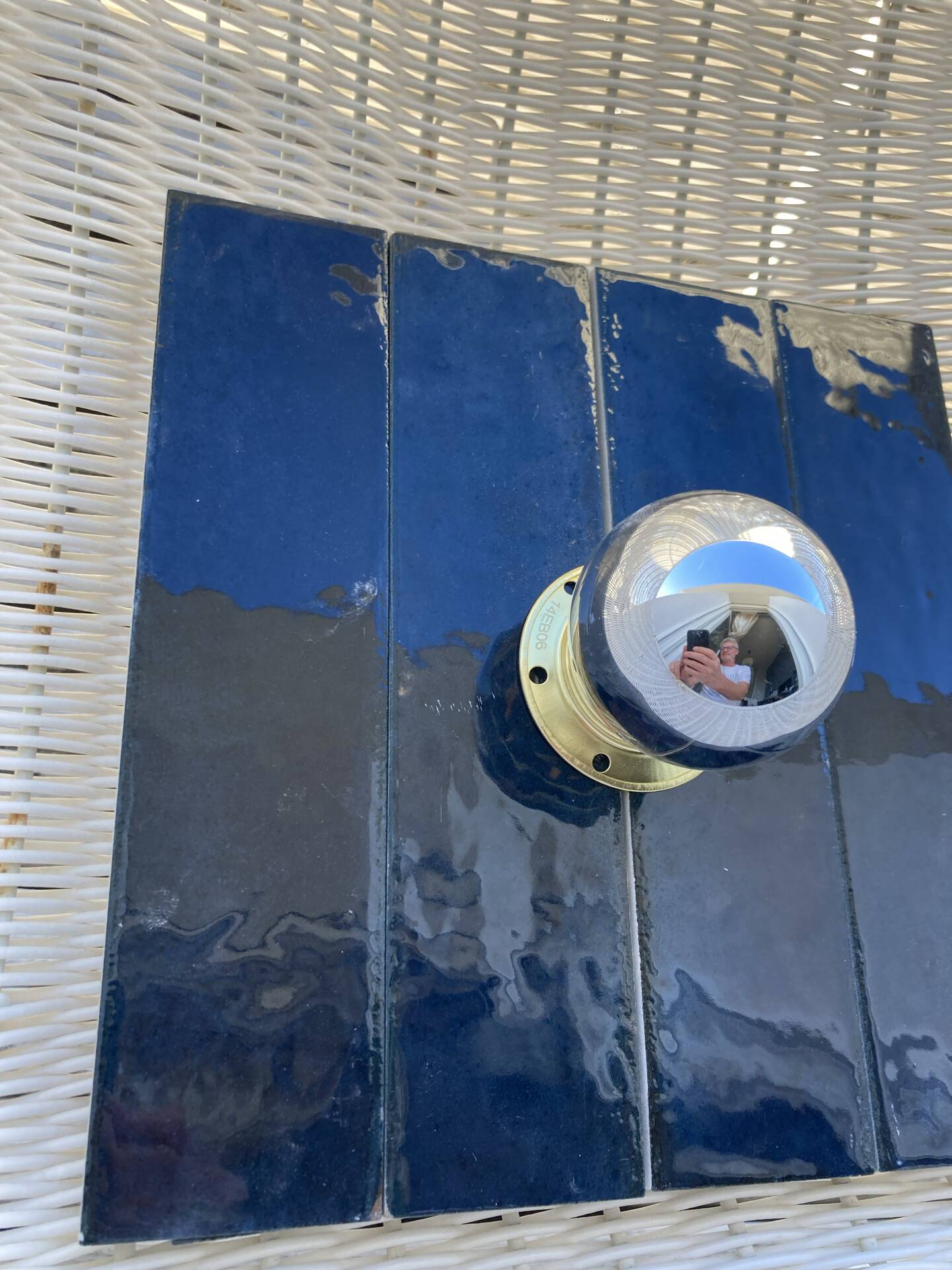 Ceramic zellige wall light
