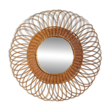 Miroir vintage en rotin