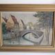 Oil on Canvas Landscape The Old Canals of Bruges - Signed Glossier
