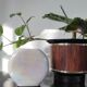 Vase, single flower holder in pearlescent glazed ceramic.