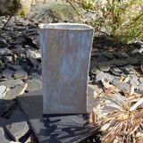 Rectangular gray ceramic vase
