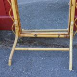 Rattan psyche mirror
