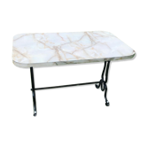 Cast-iron bistro table with marble effect