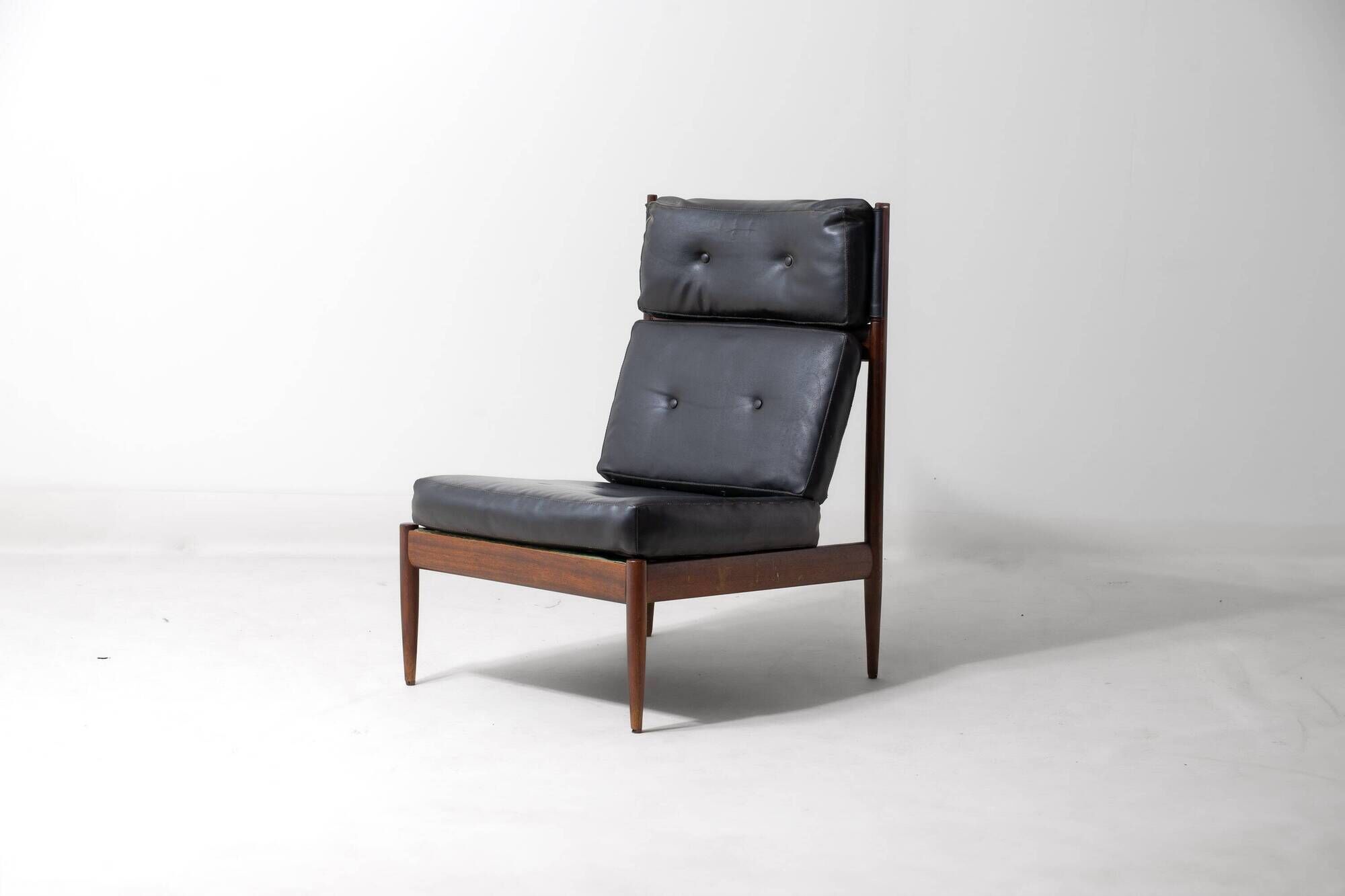 Slender lounge chair in teak, Belgium 1960s