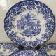 6 earthenware plates with floral and pastoral scene motifs