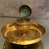 Inkwell nineteenth in gilded bronze Louis XIII style