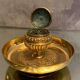 Encrier XIXe en bronze doré de style Louis XIII