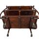 Anglo-Indian teak serving trolley with brass inlays from the 1930s-1940s.