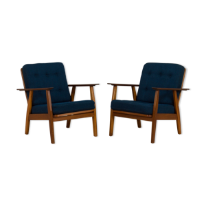 Paire de fauteuils danois - laine