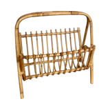 Vintage vinyl magazine door in rattan and bamboo 1950