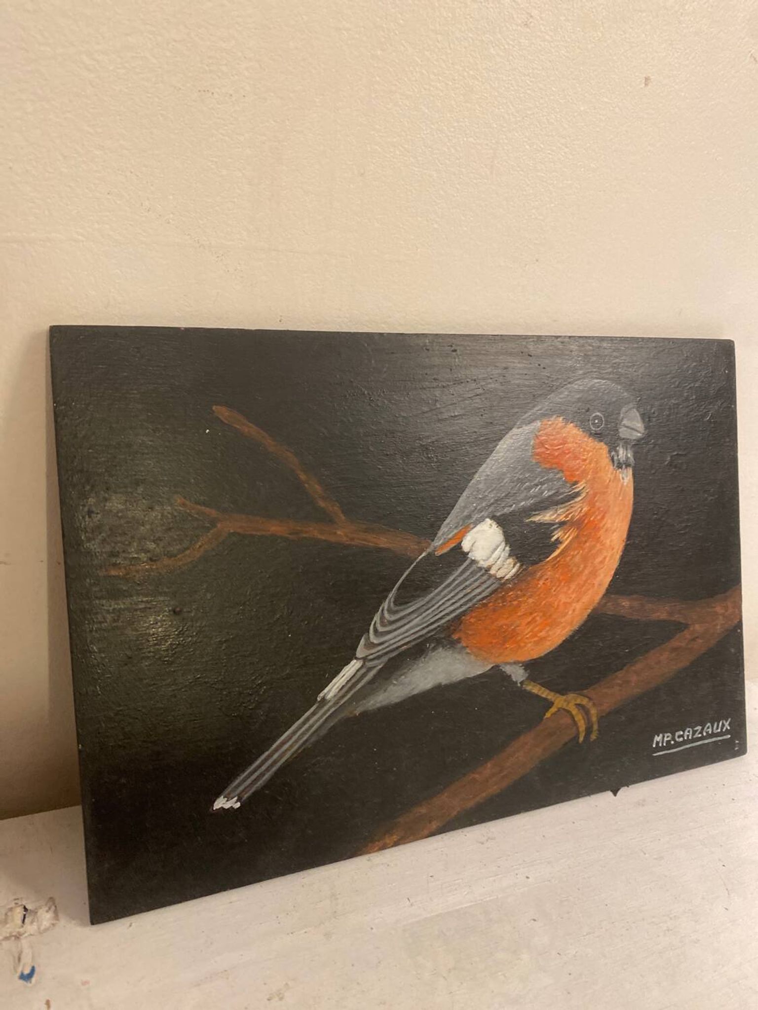 Bird painting on wood