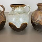 Set of 3 Rare Ceramic Pottery "Lava" Vases by Dümler and Breiden, Germany, 1960s