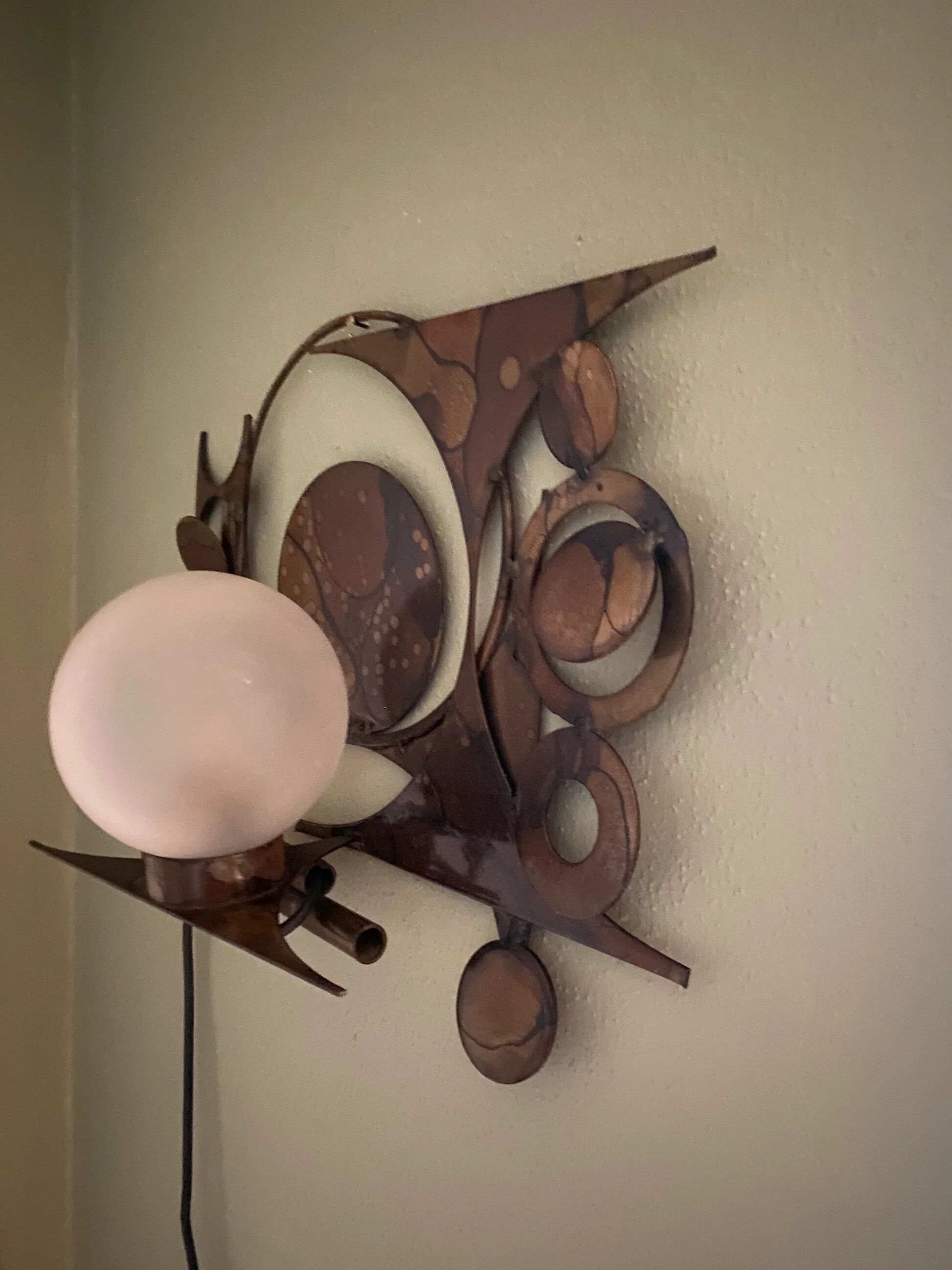 Brutalist metal wall sculpture by Henrik Horst, Denmark, circa 1970.