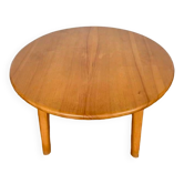 Table ronde vintage brutaliste  en orme massif diametre 120 cm