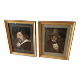 Paire de portraits