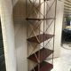 Mahogany and gold metal shelf