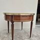 Louis XVI style mahogany bouillotte table in marquetry and bronze