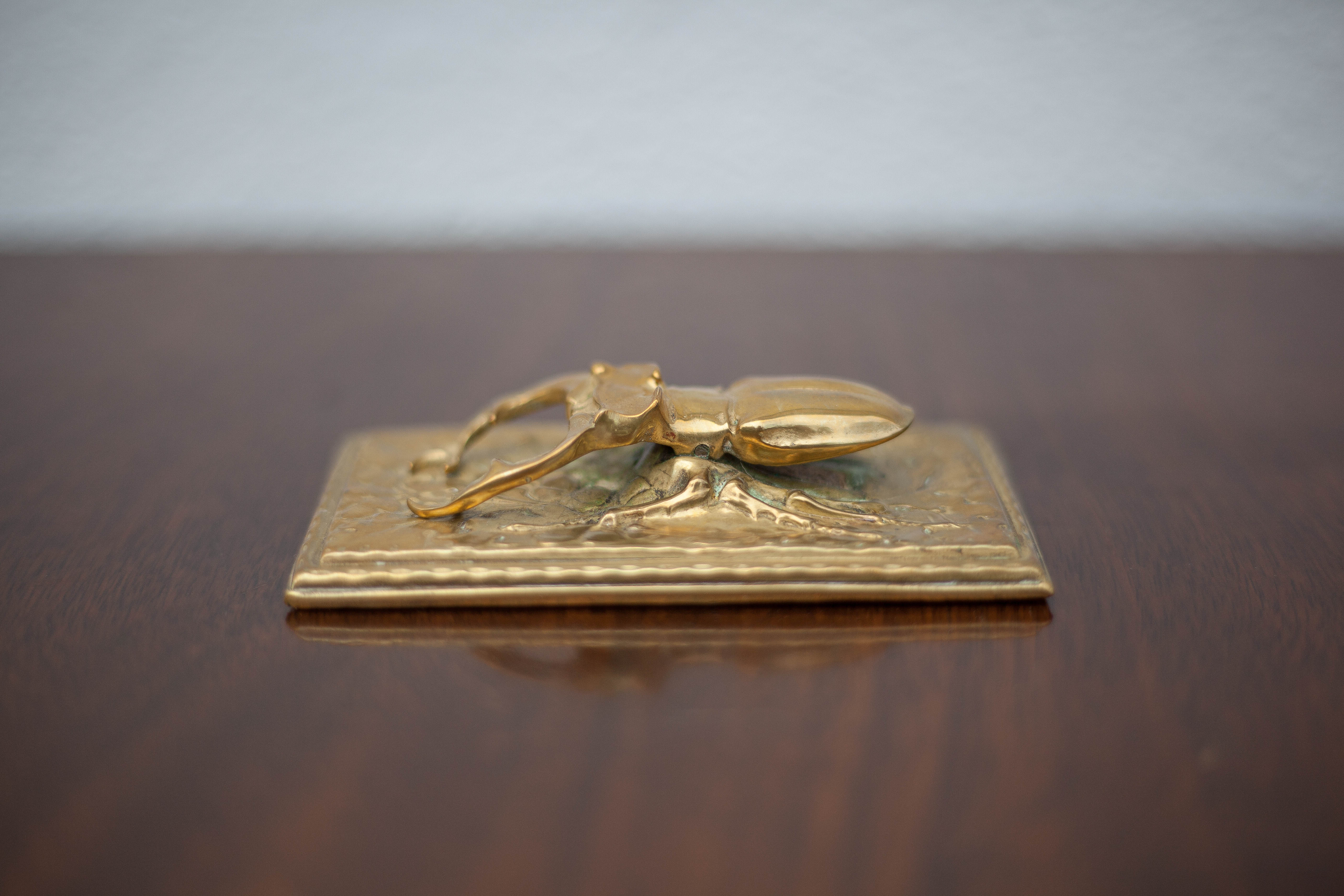 Scarab brass mail clip